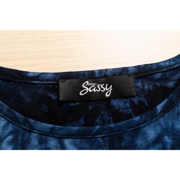 Ever Sassy Blue tie-dye tank top and open cardigan 2 piece set Small - Picture 5 of 9